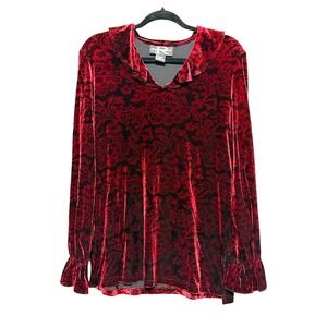 Vtg Requirements Whimsigoth Velvet Top Womens Size M Witchy Glam Fairycore Noir